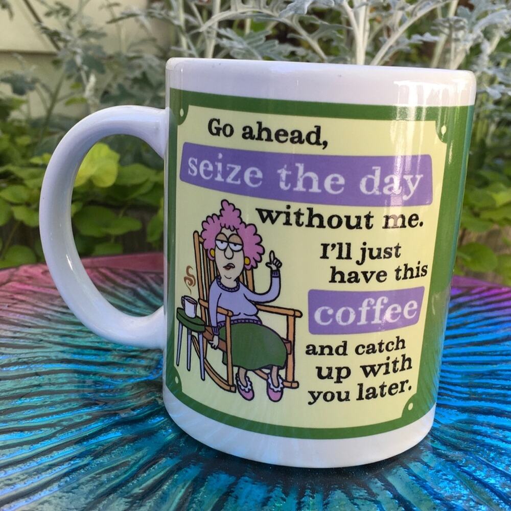 Aunty Acid coffee mug seize the day